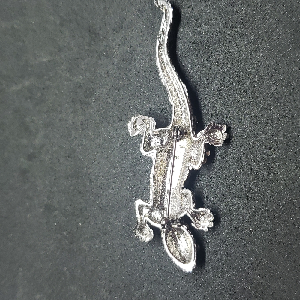 Rhinestone lizard brooch - Picture 3 of 4